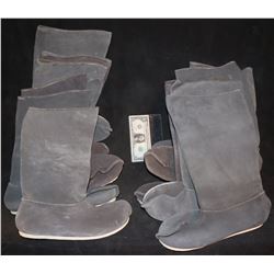 LAST AIRBENDER THE SCREEN USED WARRIOR GRAY LEATHER BOOTS LOT OF 12