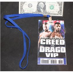 CREED VS DRAGO SCREEN USED VIP PASS 3