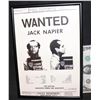 Image 1 : BATMAN 1989 SCREEN USED JOKER JACK NAPIER WANTED POSTER NICELY FRAMED