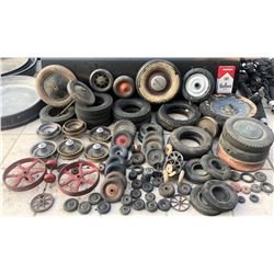 ZZ-CLEARANCE ANTIQUE 30'S - 40'S TOY WHEEL AND TIRE HORDE