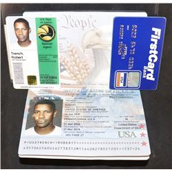 2 GUNS SCREEN USED BOBBY TRENT [DENZEL WASHINGTON] PASSPORT CREDIT CARD AND ID