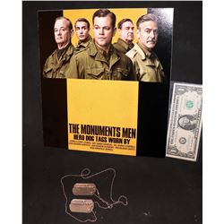 THE MONUMENTS MEN SCREEN USED JAMES GRANGER DOG TAGS MATT DAMON