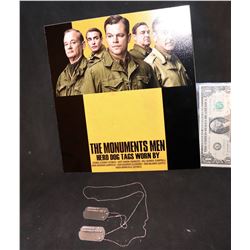 THE MONUMENTS MEN SCREEN USED PRESTON SAVITZ DOG TAGS BOB BALABAN