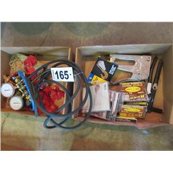 STAPLER, STAPLES, AIR HOSES & GAUGES, CD'S