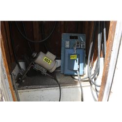 SMALL BUILDING C/W ELECTRIC PANEL, CORDS, MOTER C/W CONTENTS