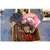 Image 1 : 2 BOXES OF POTS, HATS, VACUUM & BLANKET