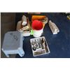 Image 2 : STEP STOOLS, PAIL, GOLF BALLS, CUTLERY & PLASTIC TUB
