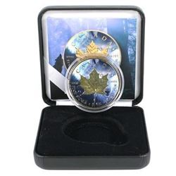 24k Gold Over .999 Fine Silver Colourized Canada Silver Maple - Wolf.