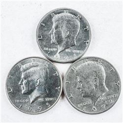Estate Group (3) JFK Half Dollars: 1971-1972-1995