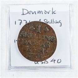 DENMARK 1771 1 Skilling VF - KM 616.1