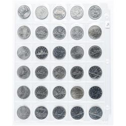 Lot (30) Canada Nickel Dollars. Mixed.
