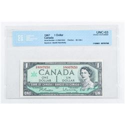 Bank of Canada 1967 1.00 B/R UNC 63. CCCS