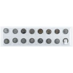 Group of (16) Canada Silver Historical Silver 10 Cents
