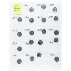Group (19) USA Buffalo Nickels: 1920-1937