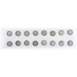 Group (16) Canada Silver 10 Cents - Early Years