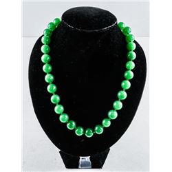 Estate - 925 Sterling Silver Necklace with Chrysoprasus 197.67ct and 28 CZ. Appraised: $1190.00