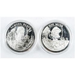 Lot (2) 925 Sterling Silver 'Jens munk' and Samuel Black Proof