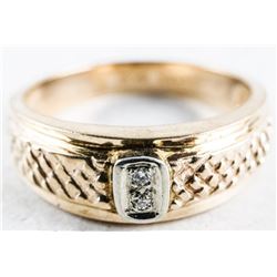 Estate - 10kt Gold Band with Diamond. Size 10 1/4