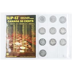 Estate Collection - 10 Canada Silver 50 Cent. Victoria-George