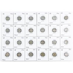 Group of (24) Great Britain Silver 3 Pence Coins