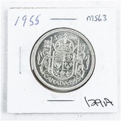 1955 Canada Silver 50 Cent MS63