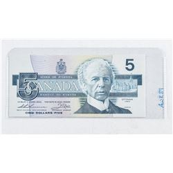 Bank of Canada 1986 5.00 'FNX' UNC