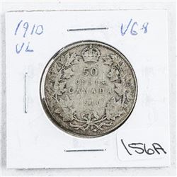 1910 VL Canada Silver 50 Cent VG8