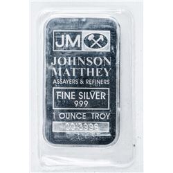 SCARCE JM Collector .999 Fine Silver Bar - 1oz ASW. No Longer Produced, Serialized