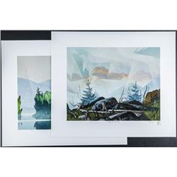 A.J. Casson (1898-1992) 'The White Series' 2 Images 'Mist Rising' LE/ Rare #1/250 18x21" Folio