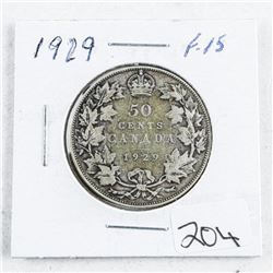 1929 Canada Silver 50 Cent F15