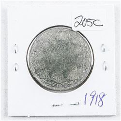 Canada George V Silver 1918 50 Cent Coin