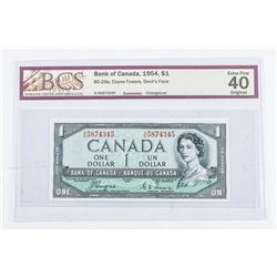 Bank of Canada 1954 1.00 Devil's Face. EF40