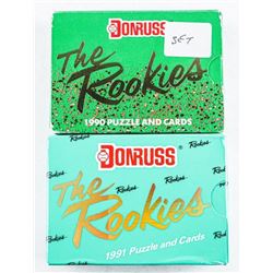 DONRUSS 'The Rookies' 1990 and 1991 Puzzle and Cards