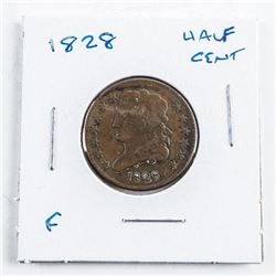 1828 USA Half Cent (F)