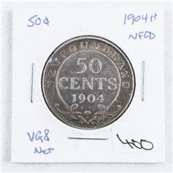 1904H NFLD Silver 50 Cent. VG8 Net