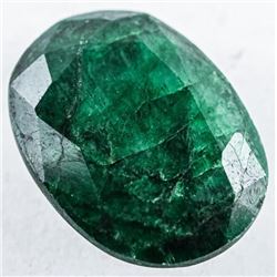 925 Silver Earrings 14.16ct Oval Cut Emerald. TRRV: $4250.00