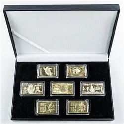 Group of (7) Gold Plated 1oz Bars, Mix of Novelty Collectibles