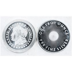 Lot (2) .999 Fine Silver Rounds 2oz ASW