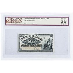 Dominion of Canada 1900 - 25 Cent Note