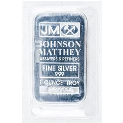 SCARCE JM Collector .999 Fine Silver Bar - 1oz ASW. No Longer Produced, Serialized