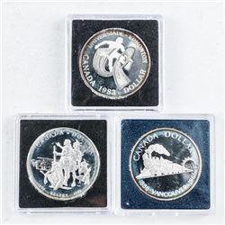 Group (3) Silver Canada Cased Dollars