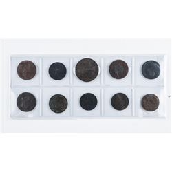 Group of (10) Early Canada Colonial Tokens
