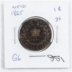 1865 NFLD 1 Cent G6