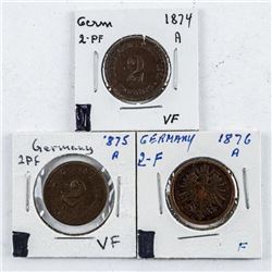 Group (3) Germany 1874A, 1875A, 1876A 2PF