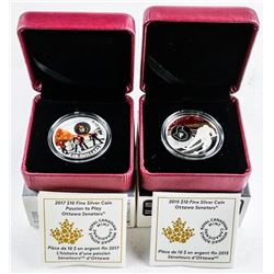 Lot (2) Passion to Play - Ottawa Logo Coins .9999 Fine Silver $10.00