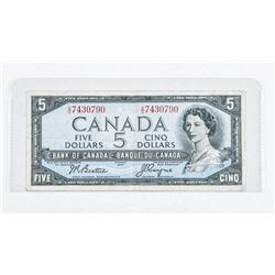 Bank of Canada 1954 5.00 Modified Portrait Note. (VG)