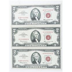 Group (3) USA 1963 2.00 Red Seals (VF-EF)