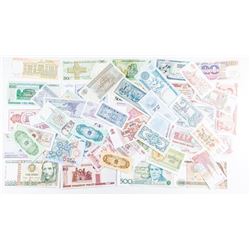 Paper Money of the World 50 UNC Notes from Approx 50 CountriesÂ