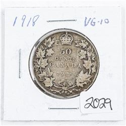 1918 Canada Silver 50 cent VG10