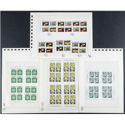 Group of (4) Pages Canada Blocks Stamps